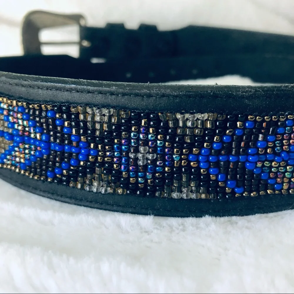 Justin Boots > Black Leather Aztec Beaded Western Belt > 30 - Picture 10 of 12